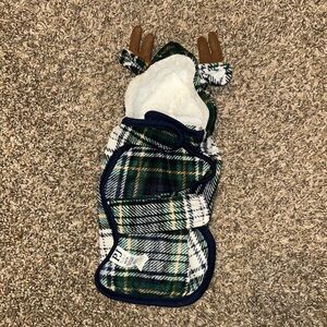NWOT! Plaid Hooded Dog moose outfit
